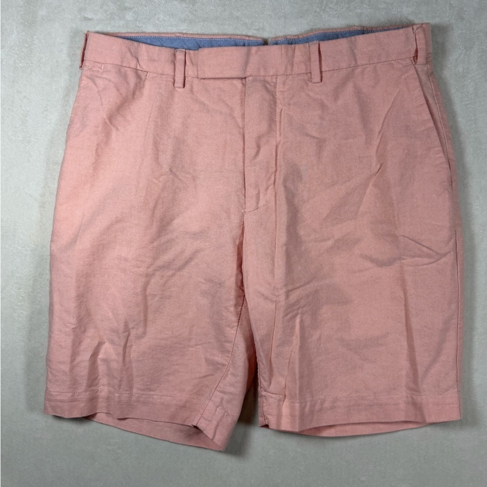 Polo Ralph Lauren 35W Light Pink Orange 100% Cotton Flat Front Shorts